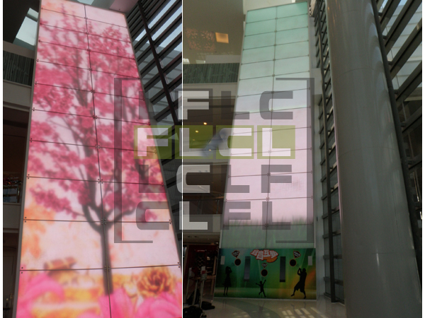 Interactive game with LED feature wall